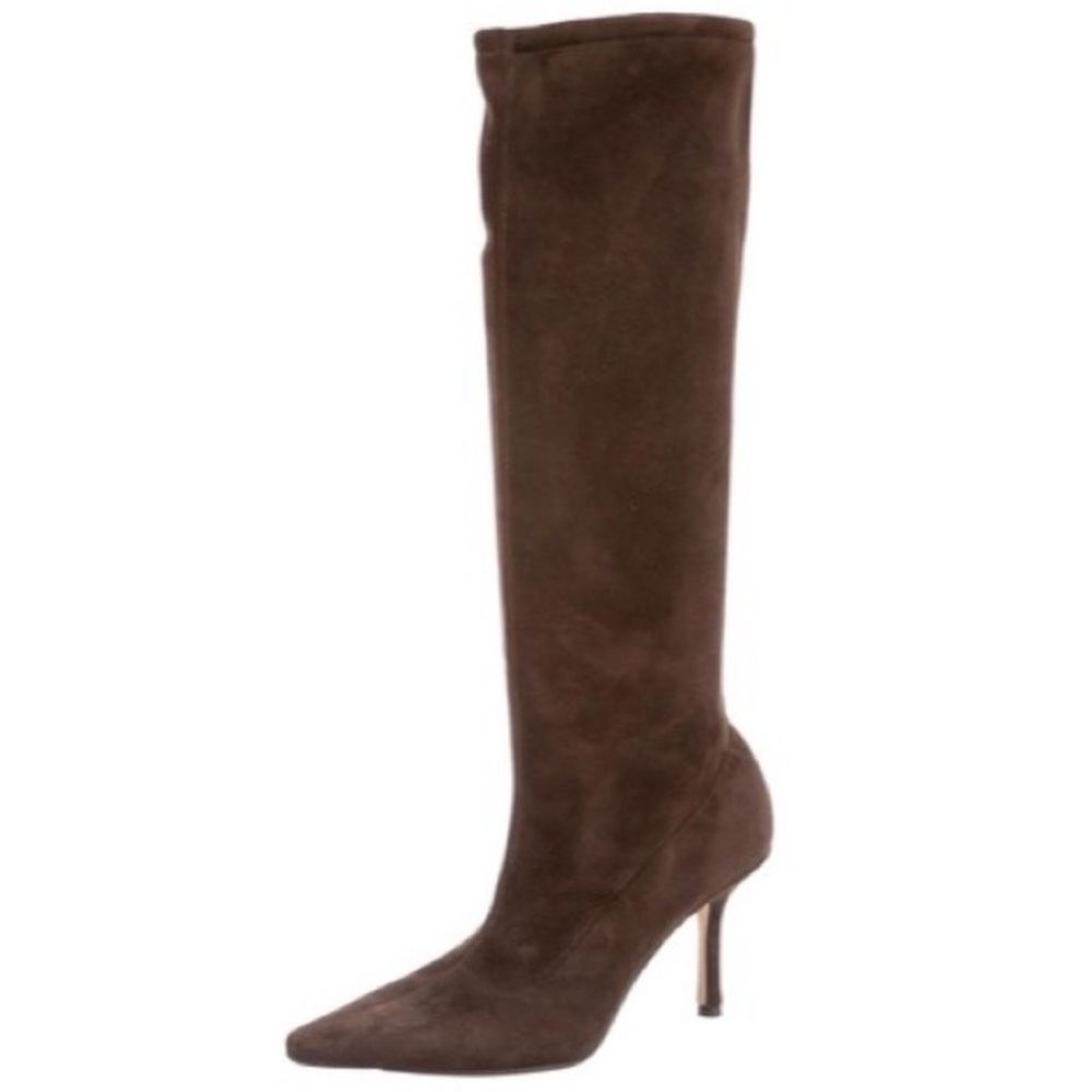 NEW Jimmy Choo Iris Brown Suede Knee High Boots Size 41